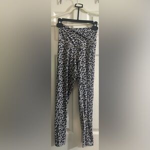 Aerie Navy and Gray Animal Print Crossover Leggings